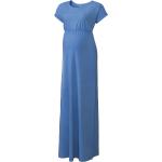 Hellblaue Nachhaltige V-Ausschnitt Umstandskleider aus Baumwolle für Damen Größe M 