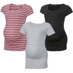 Schwarze Gestreifte Esmara Bio Umstands-T-Shirts aus Baumwolle enganliegend für Damen Größe XL 