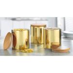 Goldene Esmeyer Vorratsdosen aus Porzellan mit Deckel 3-teilig 