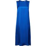 Blaue Elegante Ärmellose Esprit Satinkleider aus Viskose für Damen Größe XL 