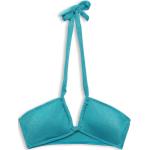 Reduzierte Cyanblaue Esprit Bandeau Bikinitops mit Glitzer aus Polyamid für Damen Größe M 