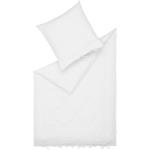 Weiße Unifarbene Esprit Baumwollbettwäsche aus Renforcé trocknergeeignet 155x220 2-teilig 