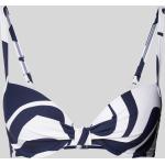 Marineblaue Esprit Bikini-Tops mit Meer-Motiv aus Polyamid mit verstellbaren Trägern für Damen Größe M 