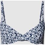 Dunkelblaue Blumenmuster Esprit Bikini-Tops mit Meer-Motiv aus Polyamid mit verstellbaren Trägern für Damen Größe M 