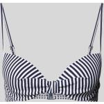 Marineblaue Gestreifte Esprit Bikini-Tops aus Polyamid mit verstellbaren Trägern für Damen Größe S 