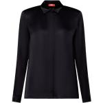 Schwarze Langärmelige Esprit Button Down Kragen Festliche Blusen aus Viskose für Damen Größe XS 