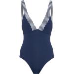 ESPRIT Bondi Beach Badeanzug, Streifenblende, schnelltrocknend, für Damen, blau, 38