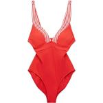 Rote Gestreifte Esprit Bondi V-Ausschnitt Damenbadeanzüge mit Meer-Motiv Größe M 