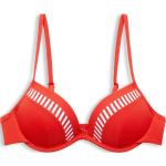 ESPRIT Bondi Beach Bikini-Oberteil, Streifendetails, wattiert, für Damen, rot, 42C