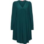 Reduzierte Emeraldfarbene Esprit V-Ausschnitt Damenkleider aus Chiffon Größe L 