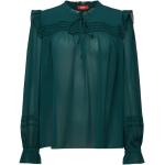 Reduzierte Emeraldfarbene Elegante Esprit Festliche Blusen mit Rüschen aus Chiffon für Damen Größe M 