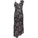 Schwarze Blumenmuster Elegante Esprit Maxi Schulterfreie Chiffonkleider aus Chiffon für Damen Größe L 