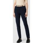 Marineblaue Unifarbene Business Esprit Business-Hosen mit Gürtel aus Baumwollmischung für Damen Größe XS Weite 40, Länge 32 