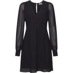 Schwarze Elegante Maxi V-Ausschnitt Lange Abendkleider mit Reißverschluss aus Chiffon für Damen Größe S 