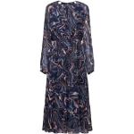 Marineblaue Langärmelige Esprit Collection Maxi Sommerkleider aus Polyester für Damen Größe XS 