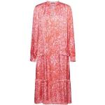 Pinke Langärmelige Esprit Collection Midi Midikleider & knielange Kleider mit Rüschen aus Viskose für Damen Größe XS 