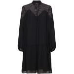 Schwarze Langärmelige Esprit Collection Chiffonkleider aus Chiffon für Damen für den für den Sommer 