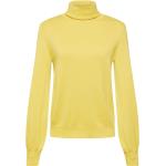 Gelbe Unifarbene Langärmelige Esprit Collection Rollkragen Strickpullover aus Polyamid für Damen Größe M 