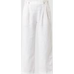 Weiße Esprit Bundfaltenhosen aus Leinen für Damen Größe XS 