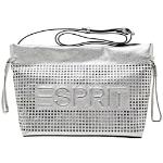 Silberne Esprit Lederhandtaschen mit Reißverschluss aus Rindsleder für Damen 
