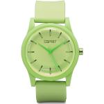 Hellgrüne Esprit Quarz Herrenarmbanduhren aus Silikon mit Analog-Zifferblatt mit Mineralglas-Uhrenglas mit Silikonarmband 