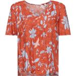 Reduzierte Korallenrote Kurzärmelige Esprit Festliche Blusen aus Baumwollmischung für Damen Größe XS 