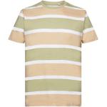 Reduzierte Sandfarbene Gestreifte Casual Esprit T-Shirts aus Jersey für Herren Größe XS 
