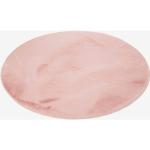 Rosa Unifarbene Esprit Runde Runde Hochflorteppiche 150 cm aus Kunstfell schmutzabweisend 