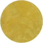 Gelbe Unifarbene Esprit Runde Hochflorteppiche 200 cm aus Textil 