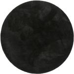 Schwarze Unifarbene Esprit Runde Runde Hochflorteppiche 200 cm aus Textil 