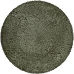 Olivgrüne Unifarbene Esprit Runde Runde Hochflorteppiche 200 cm aus Textil 