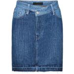 Reduzierte Blaue Esprit Mini Asymmetrische Jeans-Miniröcke aus Baumwolle für Damen 