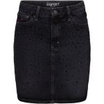 Reduzierte Schwarze Esprit Mini Jeans-Miniröcke mit Glitzer aus Baumwolle für Damen Größe XXL 