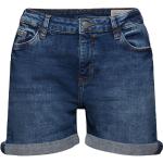 Blaue Unifarbene Esprit Bio Jeans-Shorts aus Denim für Damen 