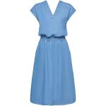 Blaue Kurzärmelige Esprit Freizeitkleider aus Denim für Damen Übergrößen 