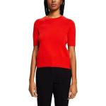 Rote Kurzärmelige Esprit Rundhals-Ausschnitt Rundhals-Pullover für Damen 
