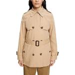 Reduzierte Sandfarbene Esprit Mini Trenchcoats kurz mit Gürtel aus Baumwollmischung für Damen Größe XL 