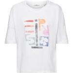 Esprit Langarmshirt Baumwoll-T-Shirt mit geometrischem Print (1-tlg), weiß, WHITE