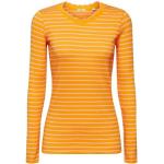 Reduzierte Orange Langärmelige Esprit Rundhals-Ausschnitt Rippshirts aus Baumwolle für Damen Größe XS 
