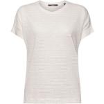 Reduzierte Weiße Esprit T-Shirts mit Glitzer aus Leinen Größe XS für den für den Sommer 