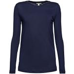 Reduzierte Marineblaue Langärmelige Esprit Rundhals-Ausschnitt T-Shirts aus Jersey für Damen Größe XL für den für den Sommer 