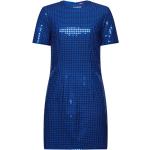 Reduzierte Blaue Esprit Mini Minikleider & kurze Kleider mit Pailletten aus Viskose für Damen Größe S für Partys 