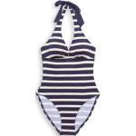 Reduzierte Marineblaue Gestreifte Esprit Neckholder Badeanzüge aus Polyamid für Damen Größe S für den für den Sommer 