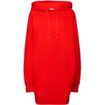 Reduzierte Rote Oversize Esprit Bio Sweatkleider aus Baumwolle mit Kapuze für Damen Größe L 