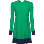 Reduzierte Emeraldfarbene Esprit Mini Rundhals-Ausschnitt Plisseekleider aus Polyamid für Damen Größe L 