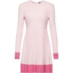 Reduzierte Pinke Esprit Mini Rundhals-Ausschnitt Plisseekleider aus Polyamid für Damen Größe XS 