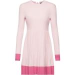 Pinke Casual Esprit Mini Rundhals-Ausschnitt Plisseekleider für Damen 