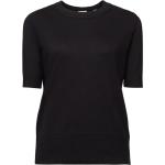 Schwarze Halblangärmelige Esprit Damenpullover aus Baumwolle Größe XL 