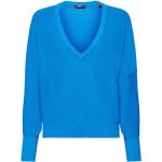 Reduzierte Blaue Esprit V-Ausschnitt V-Shirts aus Baumwolle Größe S 