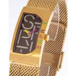 Reduzierte Rosa Esprit Houston Quarz Damenarmbanduhren vergoldet aus Edelstahl mit Mineralglas-Uhrenglas mit Milanaise-Armband 